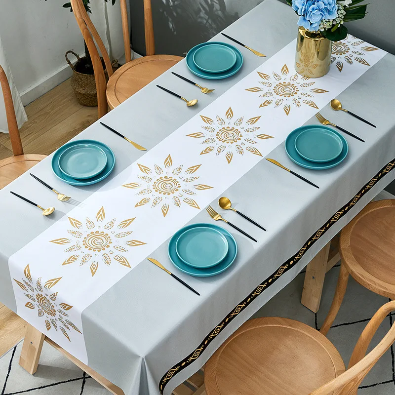 

waterproof table cloth PVC European and American hotel table cloth party holiday dinner restaurant meal cover cloth