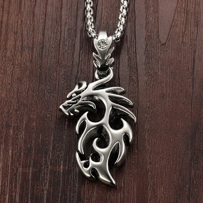Властная личность золотое ожерелье с драконом пламенем Мужская подвеска в стиле