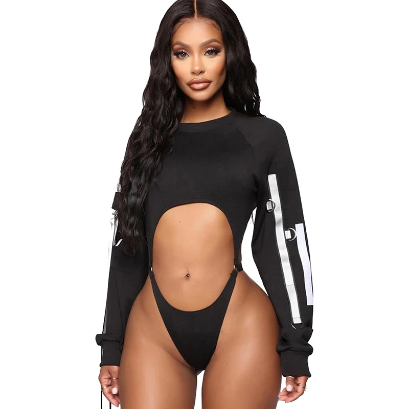 2019 осенний Женский Повседневный сексуальный комбинезон с круглым вырезом и