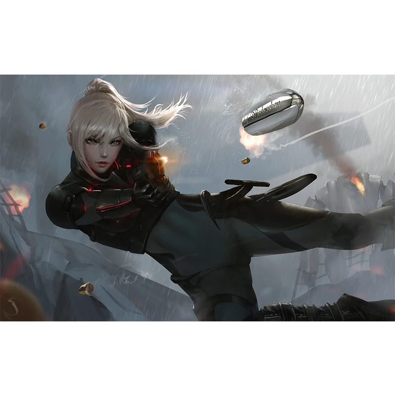 

Print Canvas Video Games Warrior Sexy Girl Art Poster with Frame 40x60 50x70 60x90 Custom Living Room Bedroom Hanging Picture