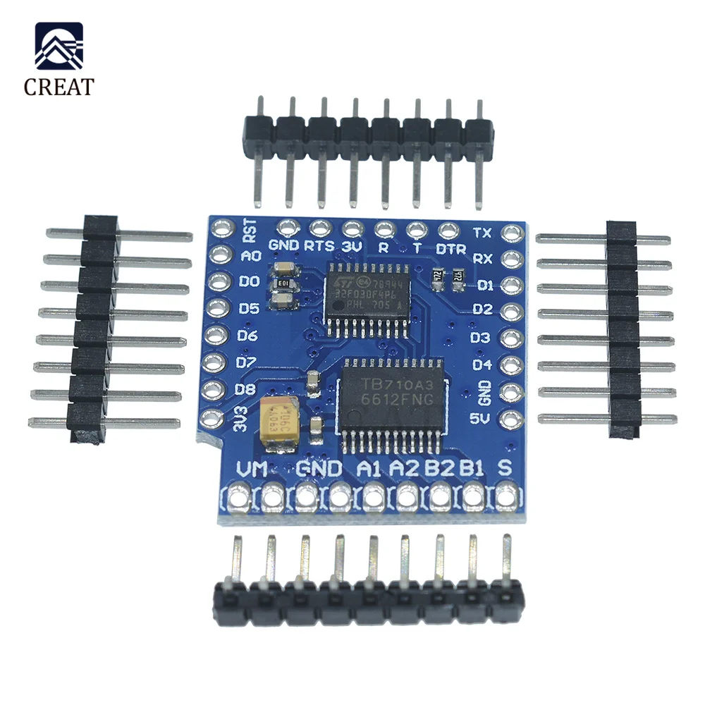 

Щит двигателя для WeMos D1 Mini TB6612FNG Wemos I2C, щит драйвера двойного двигателя, модуль драйвера с штифтом