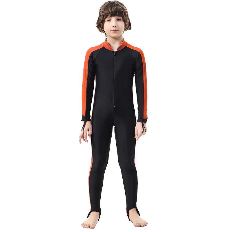 SBART Children Wetsuit Rash Guard Girl Boy Kids Swim Diving Sportswear Suits Anti-UV Full Body Long Sleeve One Piece Swimsuit H | Спорт и