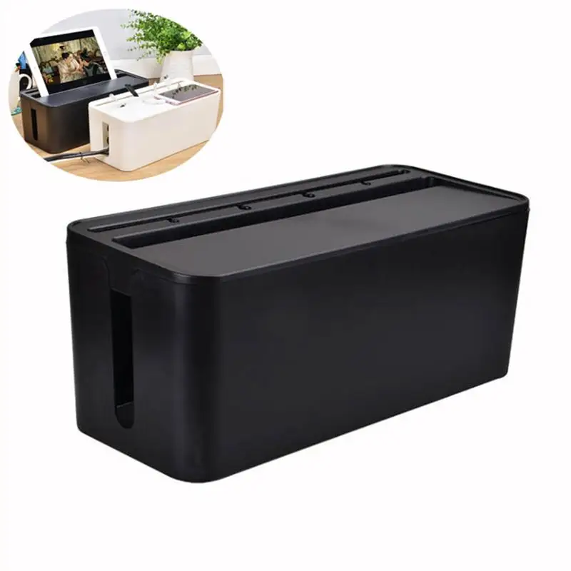 Черный ящик для хранения шнура питания Практичный Прочный полезный чехол