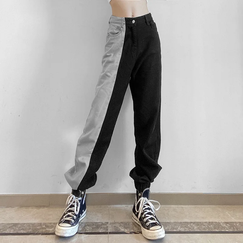 Брюки женские прямые с завышенной талией модные штаны в европейском и