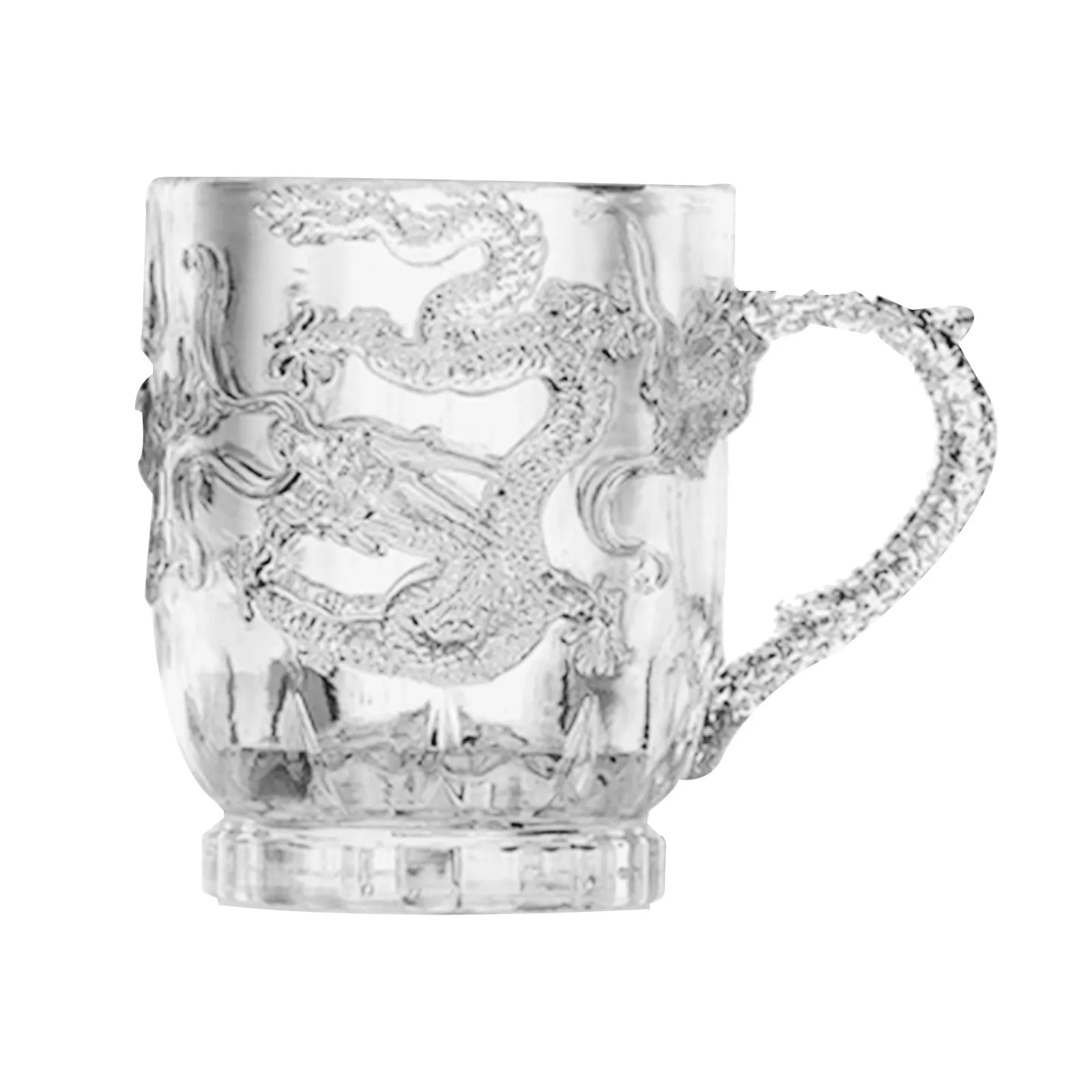 

LED Dragon Inductive Rainbow Color Cup Acrylic Mug Color Changing Sensitive Drinking Cup For Water Milk Tea Dragon Pattern