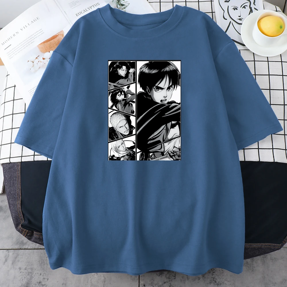 

Attack On Titan Anime Print Oversized Woman T-shirt Summer Hip Hop Big Size Top Street Fashion Top Cute Kawaii Women T-shirts
