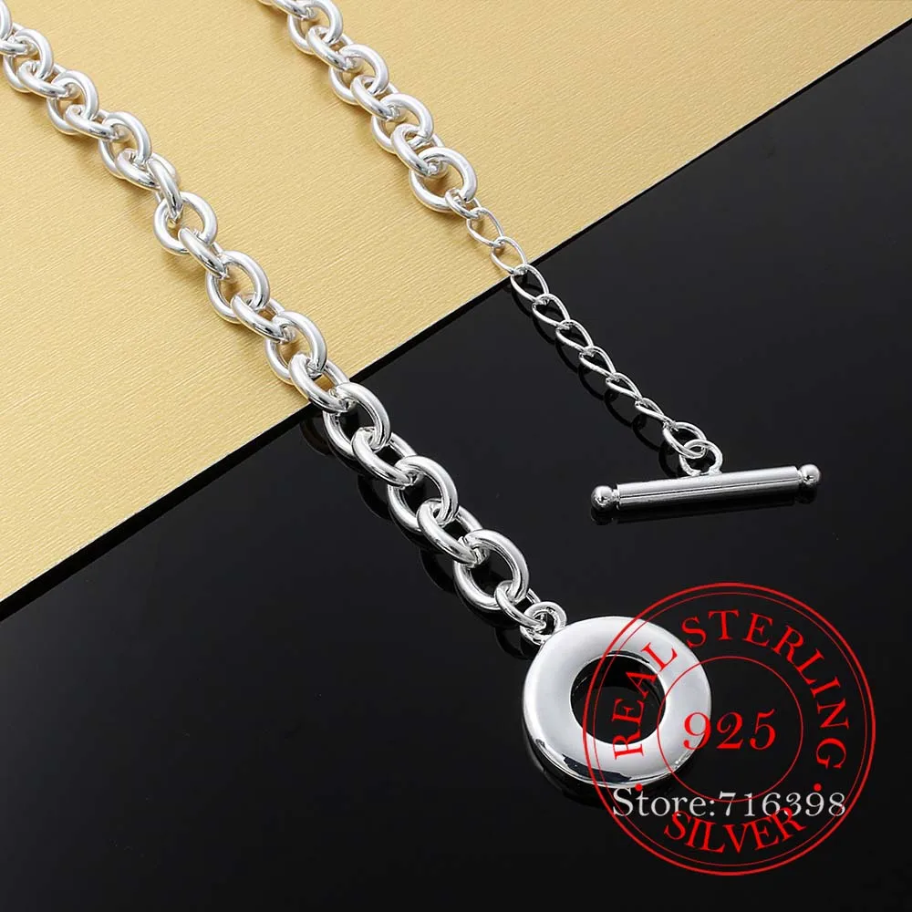 

2020 Classic Simple Fine Silver TO Chain Necklaces Fine Men Jewelry 925 Sterling Silver Men Necklace Colar for Women/agadaz