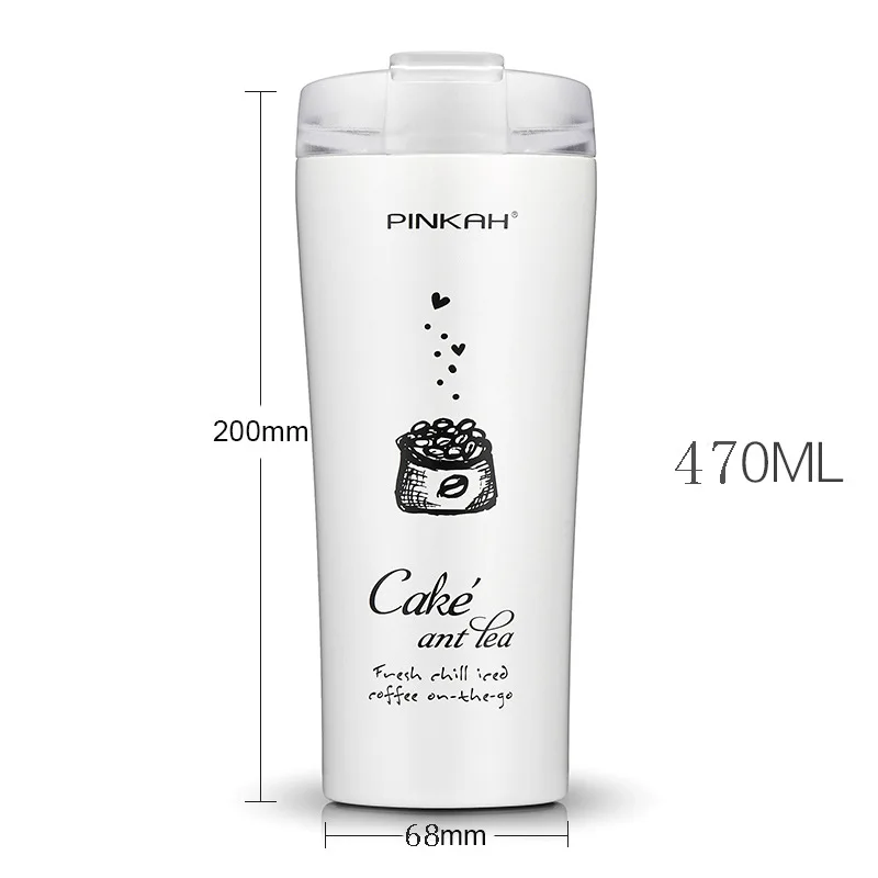 Pinkah Термос 480 мл с логотипом на заказ двойными стенками вакуумный термостакан 304