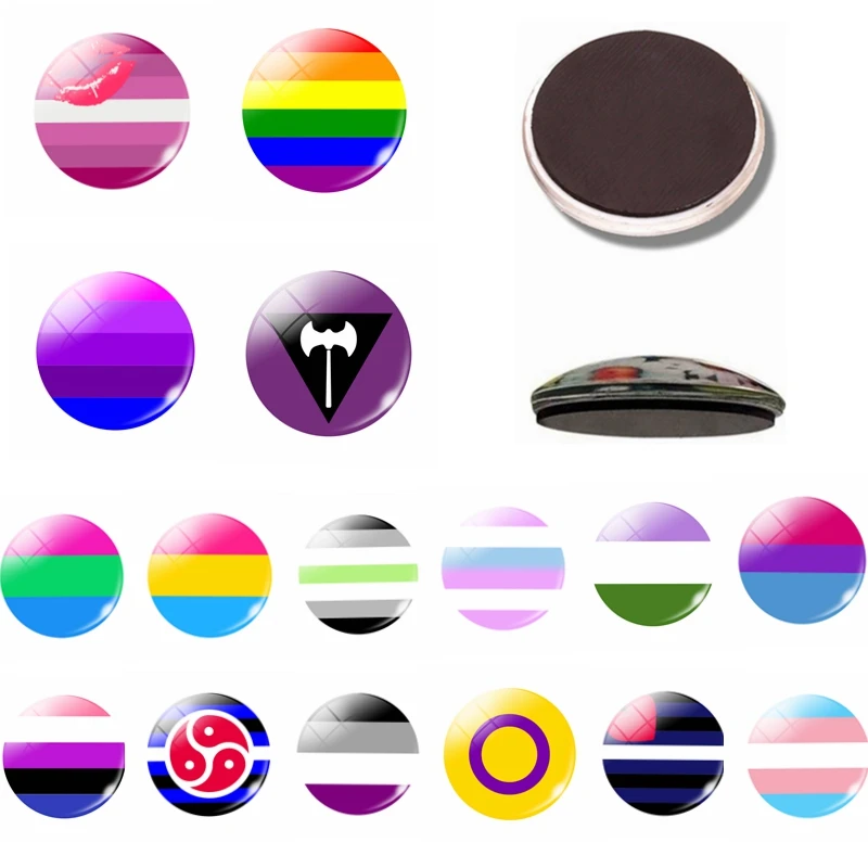 Rainbow Color Gay Glass Dome Fridge Magnet Message Board Sticker Beautiful Love Refrigerator Kitchen Home Decoration | Дом и сад