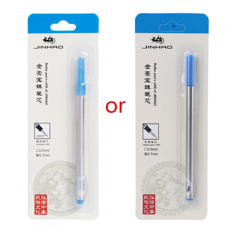 

Роликовая шариковая ручка H05B Jinhao, Заправляемый картридж с синими и черными чернилами 0,7 мм