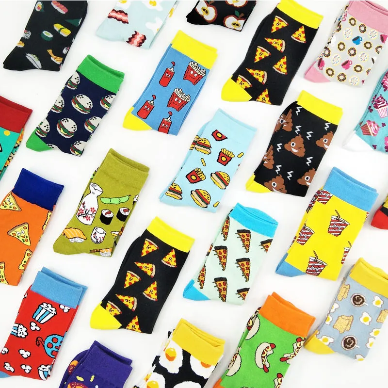 Женские носки Забавные милые Мультяшные с фруктами бананами авокадо лимоном