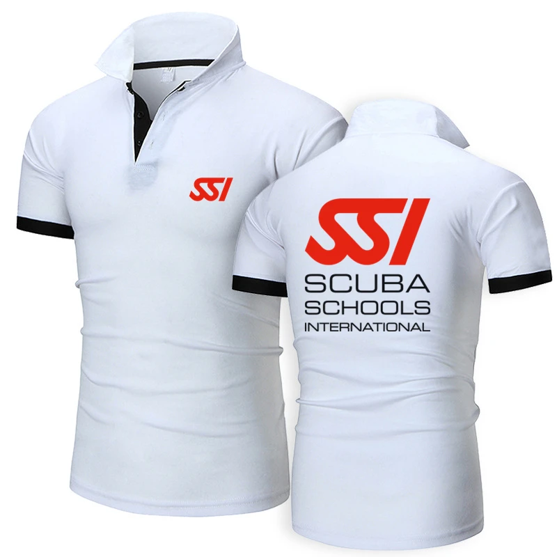 Летняя мужская футболка-поло с коротким рукавом и принтом | Мужская одежда