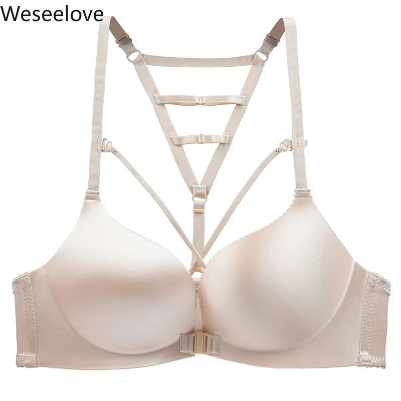 

Weseelove Beautiful Back Sexy Lingerie for Women Underwear Push Up Bra Front Buckle Bra Female Bra Gathered Sexy Lingerie B24-1