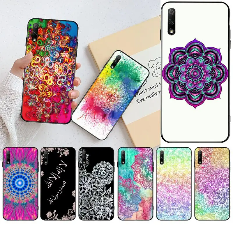 HPCHCJHM цветочный Рисунок Мандала хна черный ТПУ мягкий чехол для телефона Huawei Honor 20