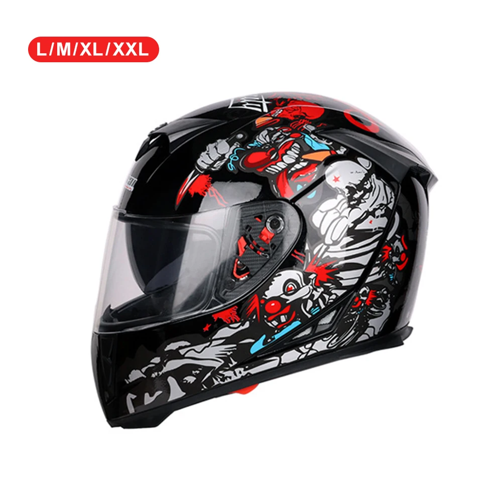 Черный клоун ABS рампа GXT мотоциклетный шлем на все лицо Универсальный гудок Новый