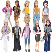 10sets doll clothing casual wear handmade clothes outfit for 29cm doll accessories scraf bag shoes clothing set doll dressing