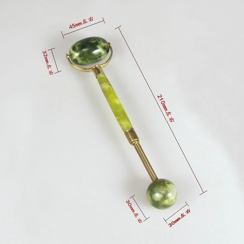 

Jade Roller Facial Eye Beauty Massage Tool With Spring Body Meridian Percussion Acupuncture Therapy Natural Stone Massager