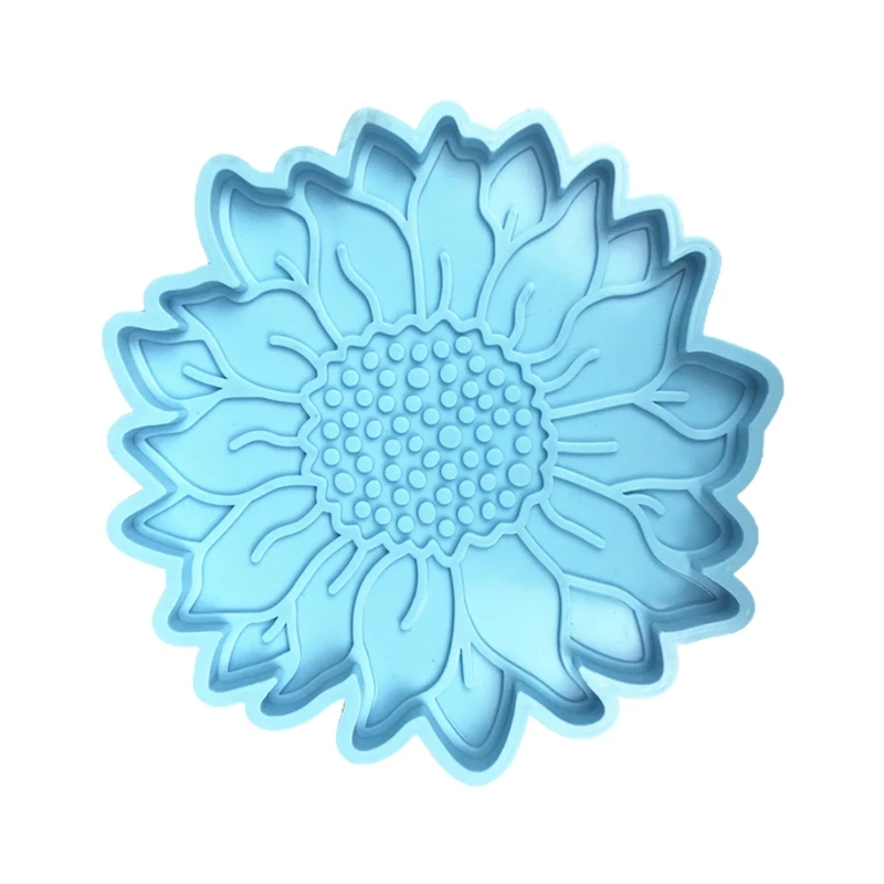 

Flower Shape Coaster with Storage Rack Epoxy Resin Mold Cup Mat Silicone Mould K3ND