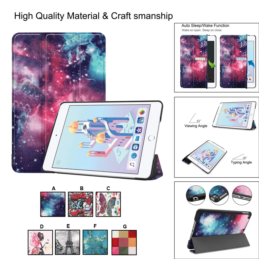 Чехол для Ipad Mini 5 2019 выпуска 7 9 дюйма тонкий откидной смарт чехол из искусственной