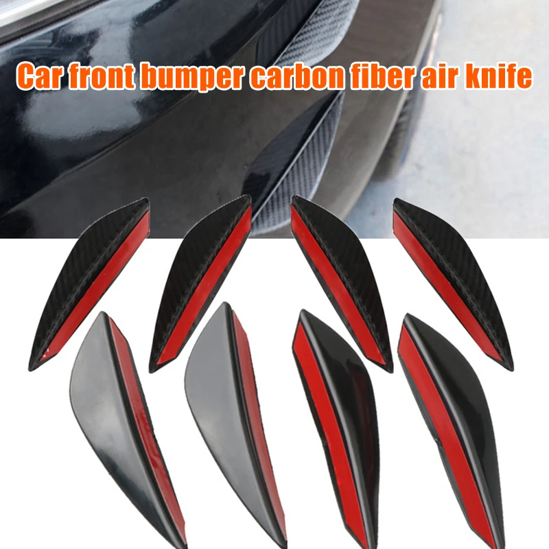 

4PCS Car Front Bumper Fins Lip Exterior Parts Spoiler Canards Splitters Chin Diffuser Car Modification Parts Детали Экстерьера