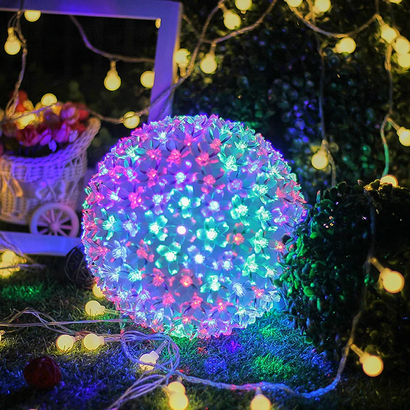 Круглый шар на батарейках 50 светодиодный Сказочный светильник хрустальный