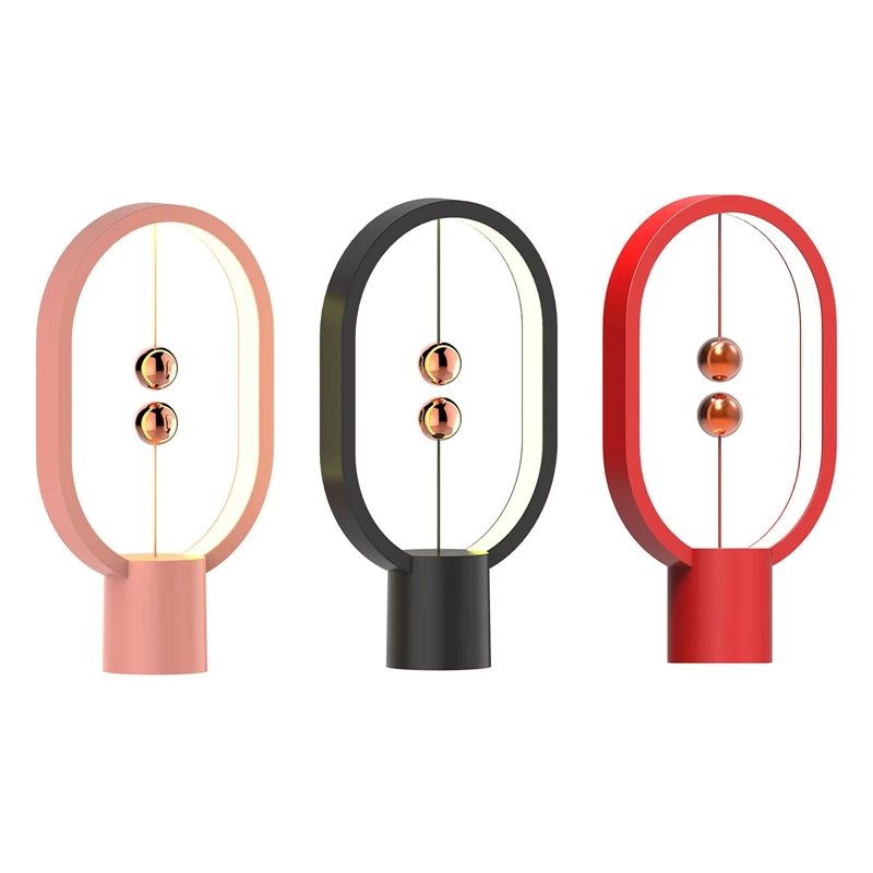 

USB Rechargeable Mini Balance LED Table Lamp Ellipse Magnetic Mid-air Switch Eye-Care Night Light Touch Control