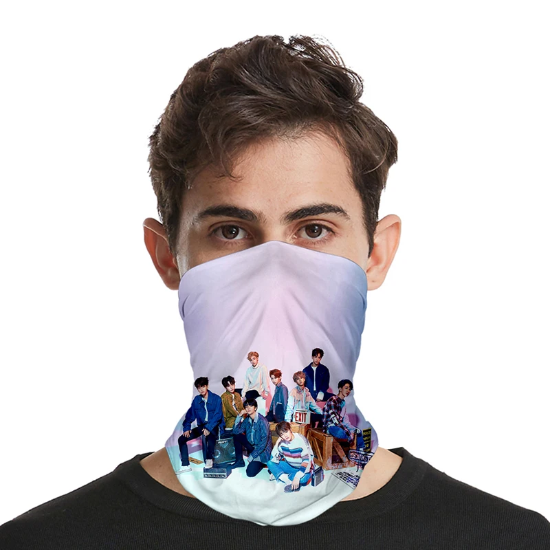

New Fashion Stray Kids DNA Cool 3D Seamless Face Mask Motorbike Headwear Magic Scarf Outdoor Cycling Fishing Ski Hiking Bandanas