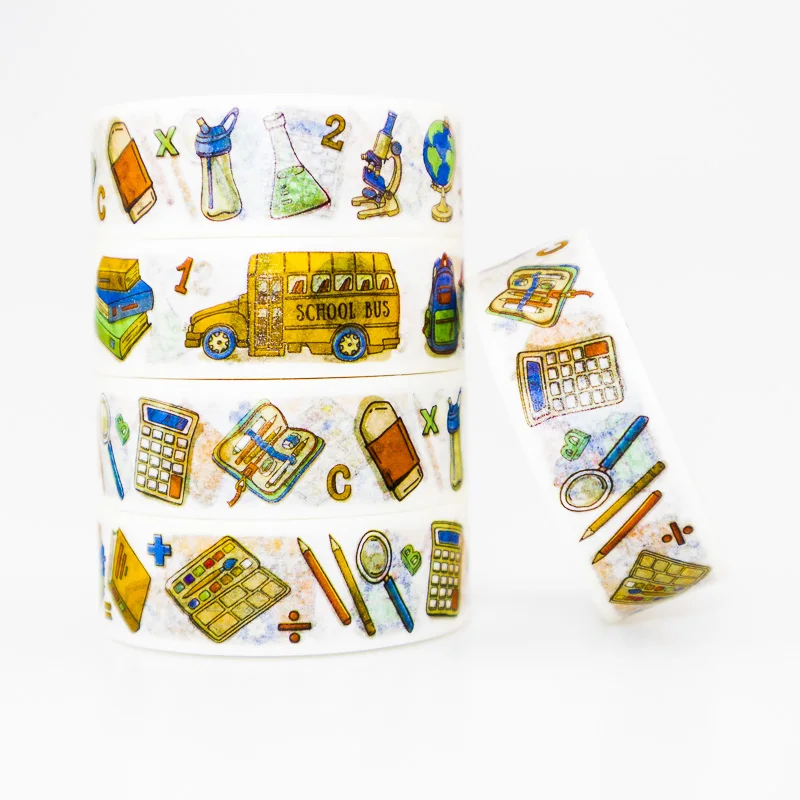 

Color Stationery Pattern Washi Tape DIY Office Stationery Masking Paper Tape Set Decorative Scrapbook Sticky Stickers 1PCS