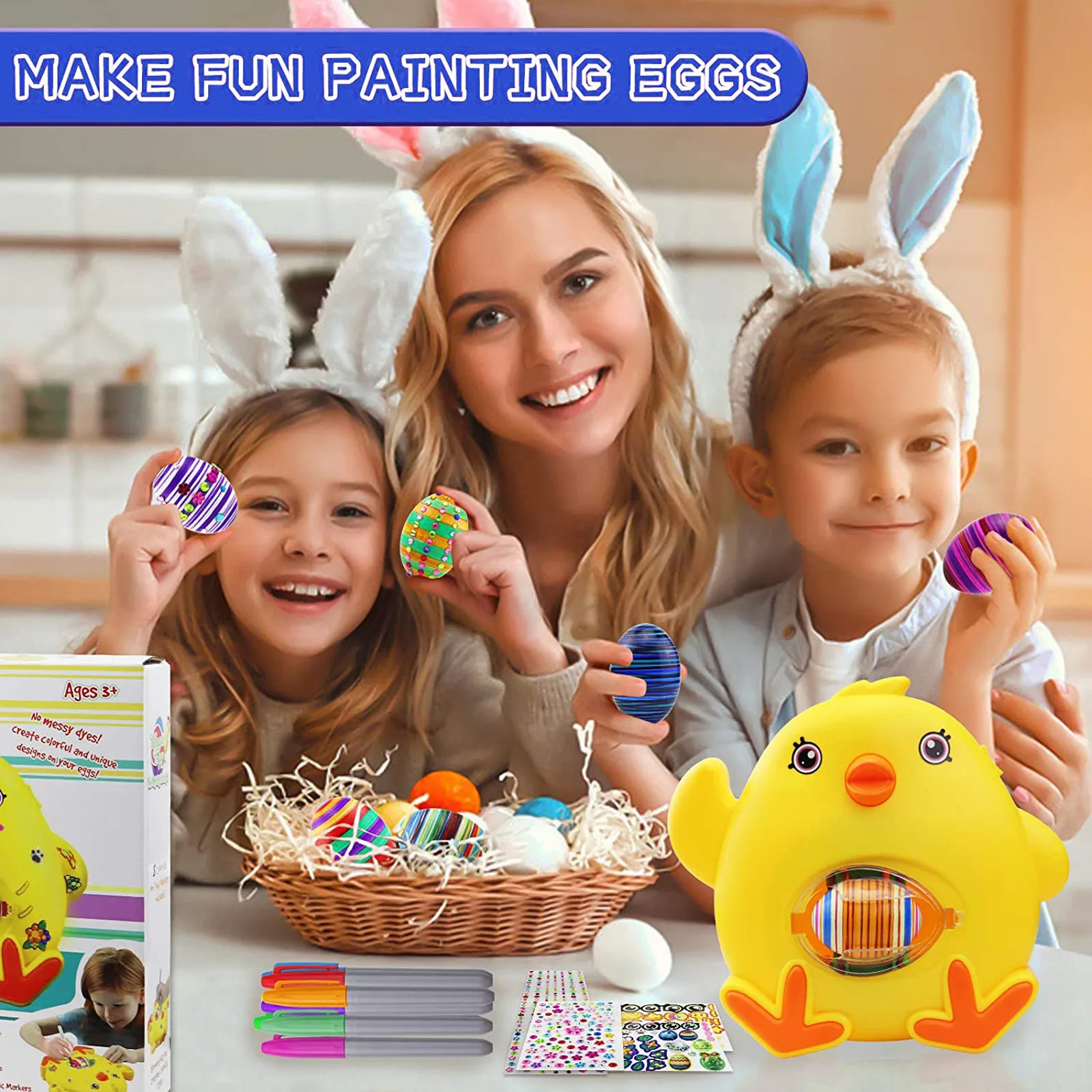 

Children's toys DIY painting colorful chicken eggs toys children's easter eggs educational toys parent-child activities 40*