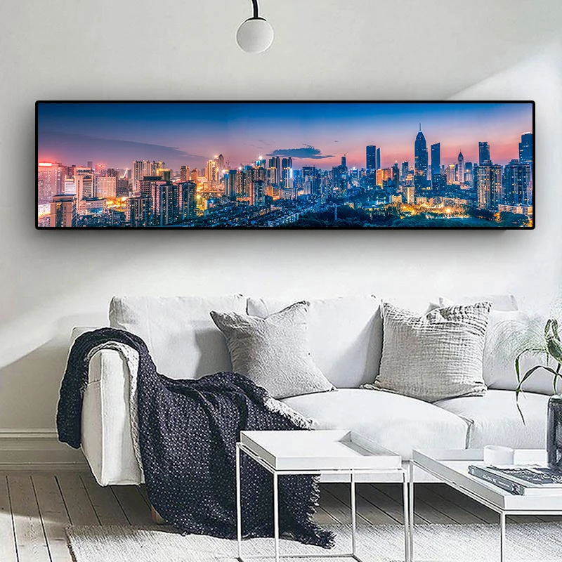 

Night Scenery Building New York Cuadros Landscape Canvas Art Posters and Prints Scandinavian Wall Art Picture for Living Room