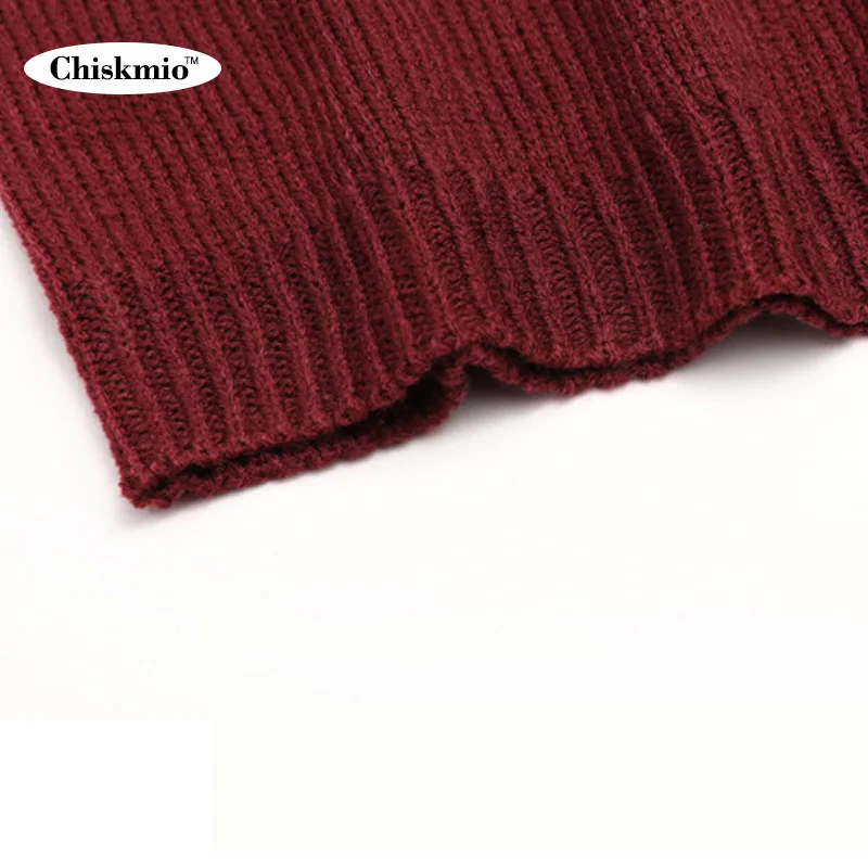 

Chiskmio Turtleneck Knitted Sweater Women Striped Knit Pullover Loose Simple Knitting Tops Ladies Casual Knitwear Harajuku