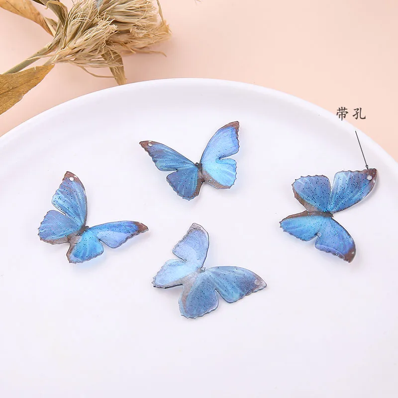 4 шт. японский Сказочный Стиль блестящие акриловые милые серьги бабочки для
