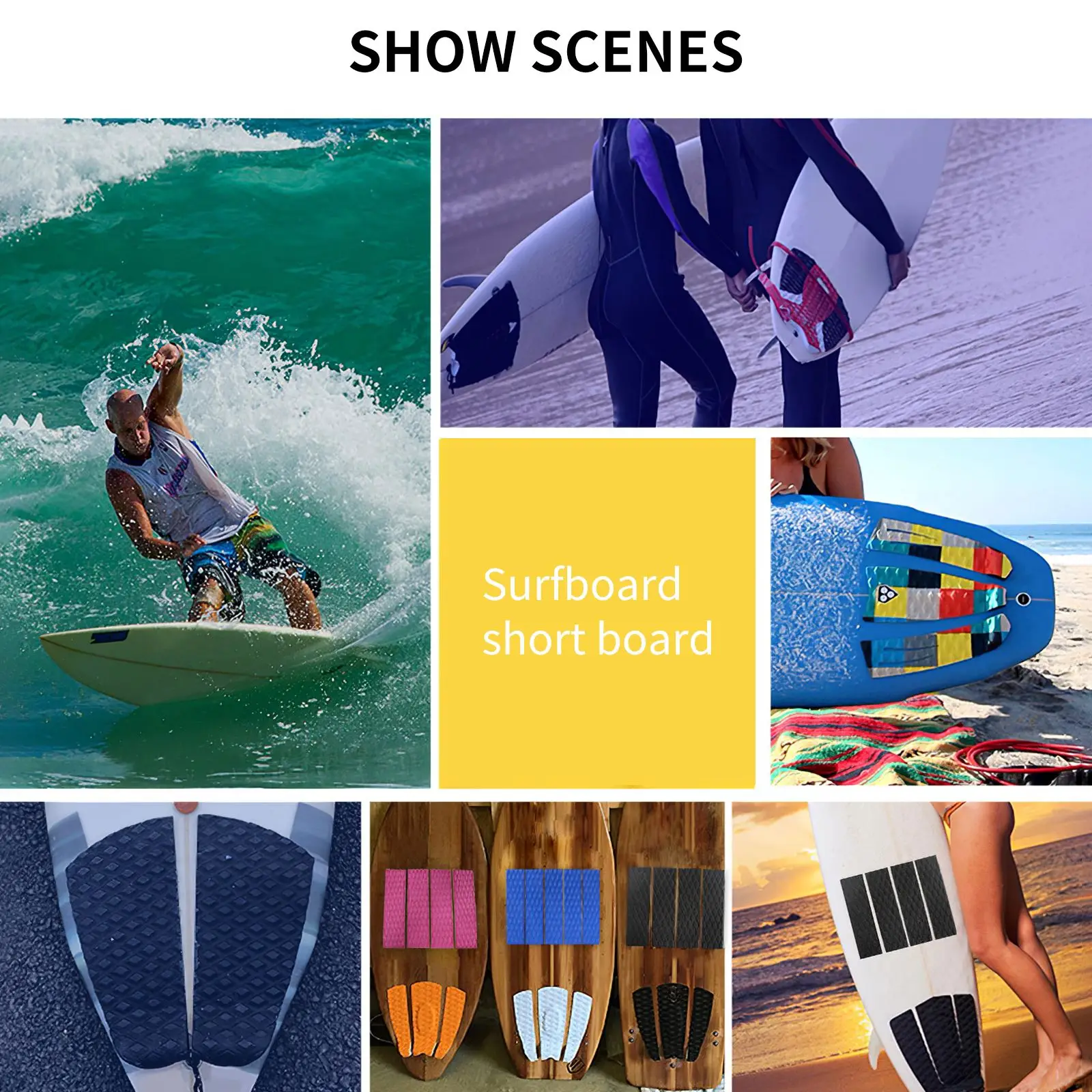 

Surf Surfboard Pad EVA Traction Elastic Non-Slip Pad Kite Surfboard Deck Pad Water Sports Surfing Accessoires 4pcs