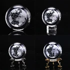 Хит продаж, 60 мм, 3D Хрустальный шар, стеклянный лазерная гравировка, Миниатюрный Глобус, модель земли, сфера, хрустальное ремесло, орнамент, глобус, украшение для дома