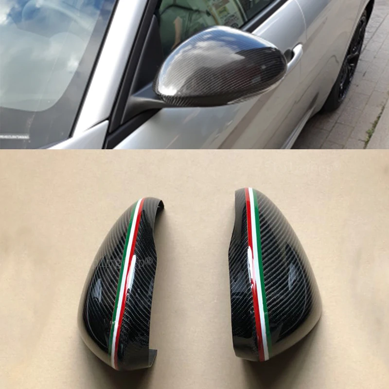 Чехол из 100% натурального углеродного волокна в спортивном стиле, боковая крышка зеркала для Alfa Romeo Giulia 2015-2018 Stelvio 2016-2019, автомобильный Стайли...