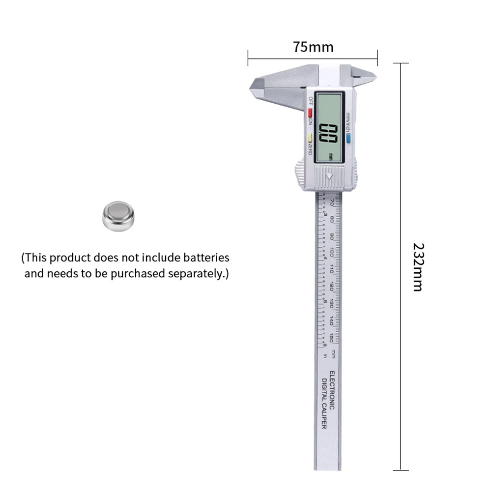

0-150mm LCD Digital Depth Practical Ruler Classic Texture Electronic Vernier Calipers Gauge Micrometer
