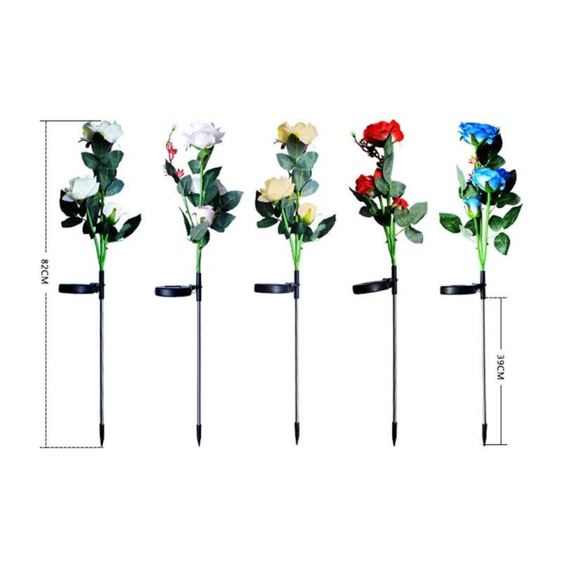 

H7JB 1 PC Waterproof IP65 Five Colors Rose Solar Outdoor Garden Light Decors Lights for Outdoor Garden Pathway Patio and Yard