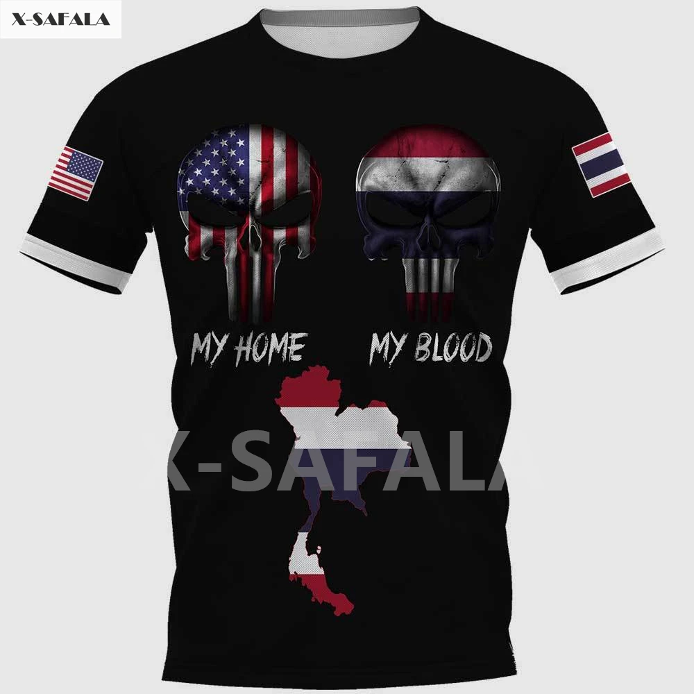 

American All Countries Map Viking Skull Animal Summer 3D All Over Printed Round Neck T Shirts Men Women Harajuku Casual Tee