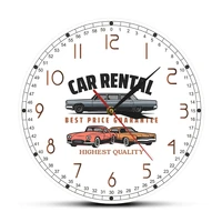 personalized car rental acrylic printing round wall clock watch mechanic drivers garage business hanging clock horloge