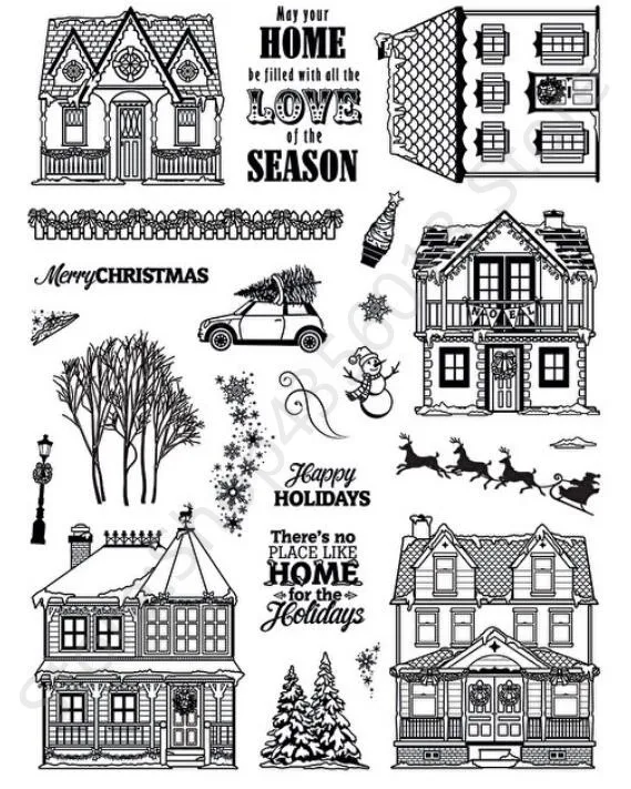 houses Clear Stamp Or stamp for DIY Scrapbooking/Card Making/Kids Fun Decoration Supplies A099 | Дом и сад