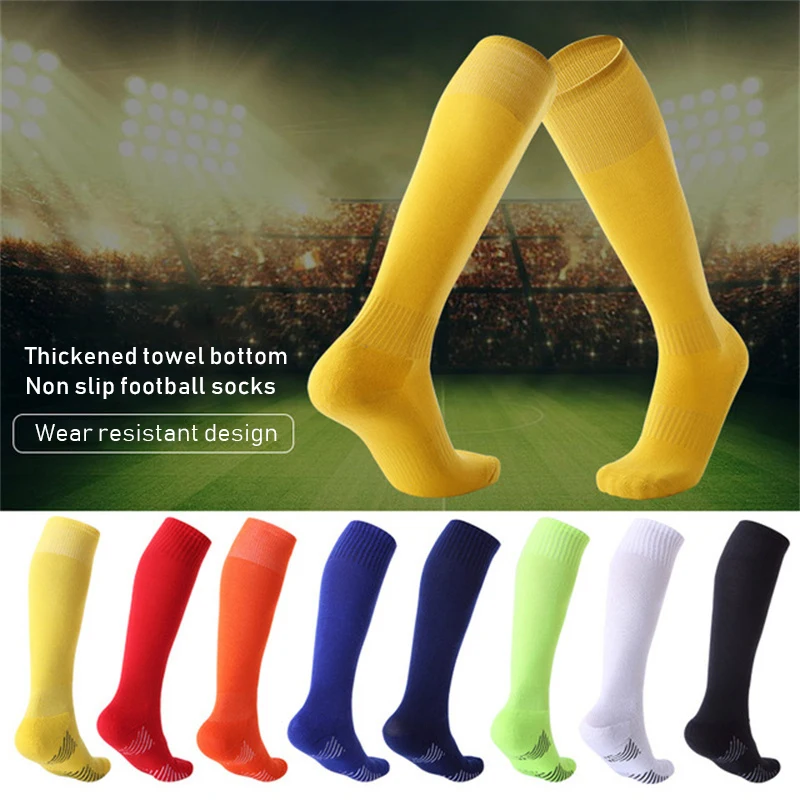

Спортивные носки для взрослых, удобные дышащие поглощающие пот износостойкие гольфы до колена, универсальные футбольные носки