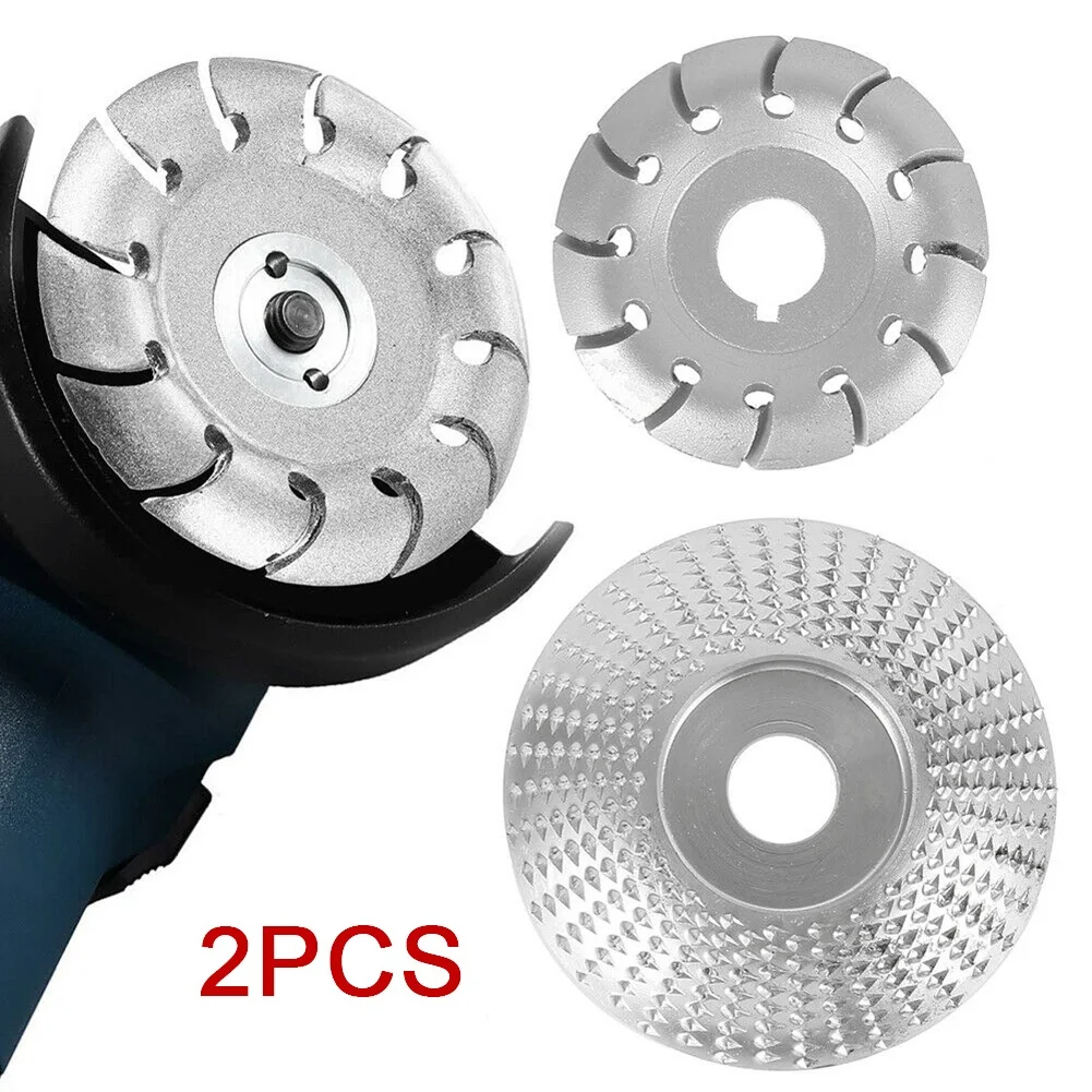 

1pc Angle Grinding Disc+1*12 Tooth Wood Carving Plate Carbide Wood Sanding Shaping Carving Disc For Angle Grinder Grind Wheel