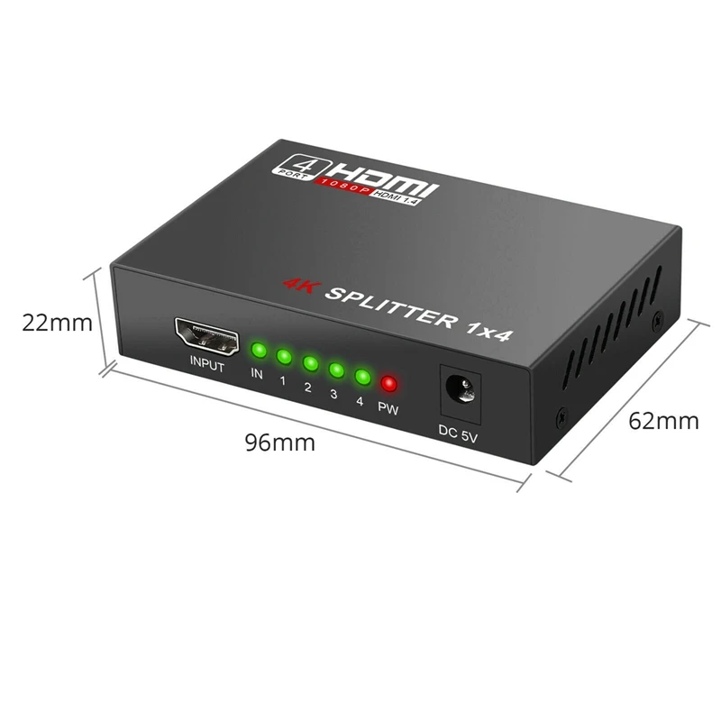 Full HD HDMI сплиттер усилитель ретранслятор 1080P 4K 4 портовый концентратор 3D 1 в Out 1X4 US