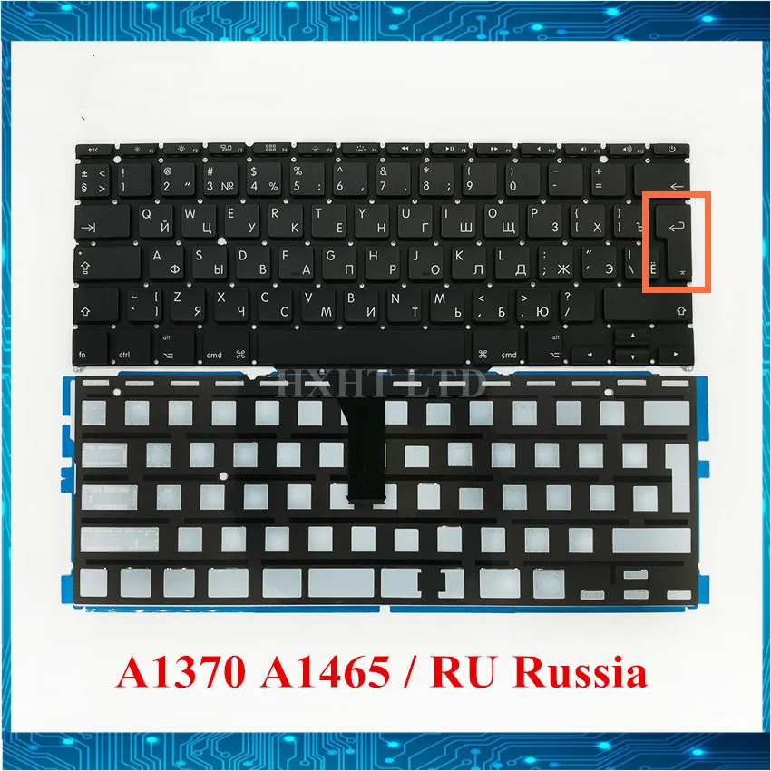 Новая русская клавиатура A1370 A1465 RU с подсветкой для Macbook Air 11 &quotA1370 Клавиатура