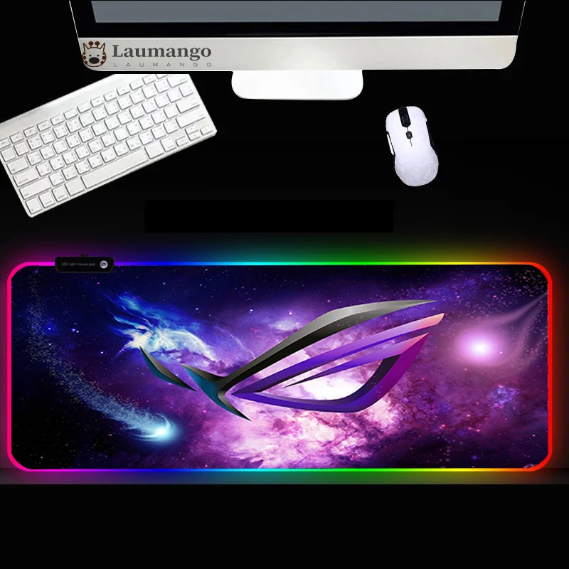 

ASUS LOGO Gaming Mouse Pad RGB LED Light Large Keyboard Cover Non-Slip Rubber Base Computer Carpet Desk Mat PC