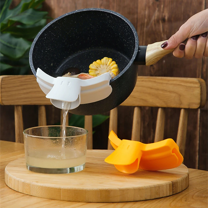 

Kitchen Duckbill Liquid Funnel Anti-Spill With Round Mouth For Pots Pans And Bowls And Gadget Tools Soup Diversion Accessories