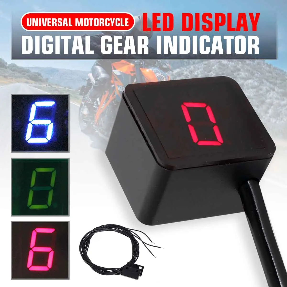 Универсальный светодиодный индикатор для мотоцикла/велосипеда 6 скоростей