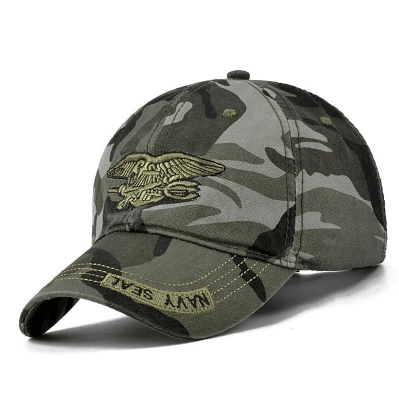 

New Men Navy Seal hat Top Quality Army green Snapback Caps Hunting Fishing Hat Outdoor Camo Baseball Caps Adjustable golf hats