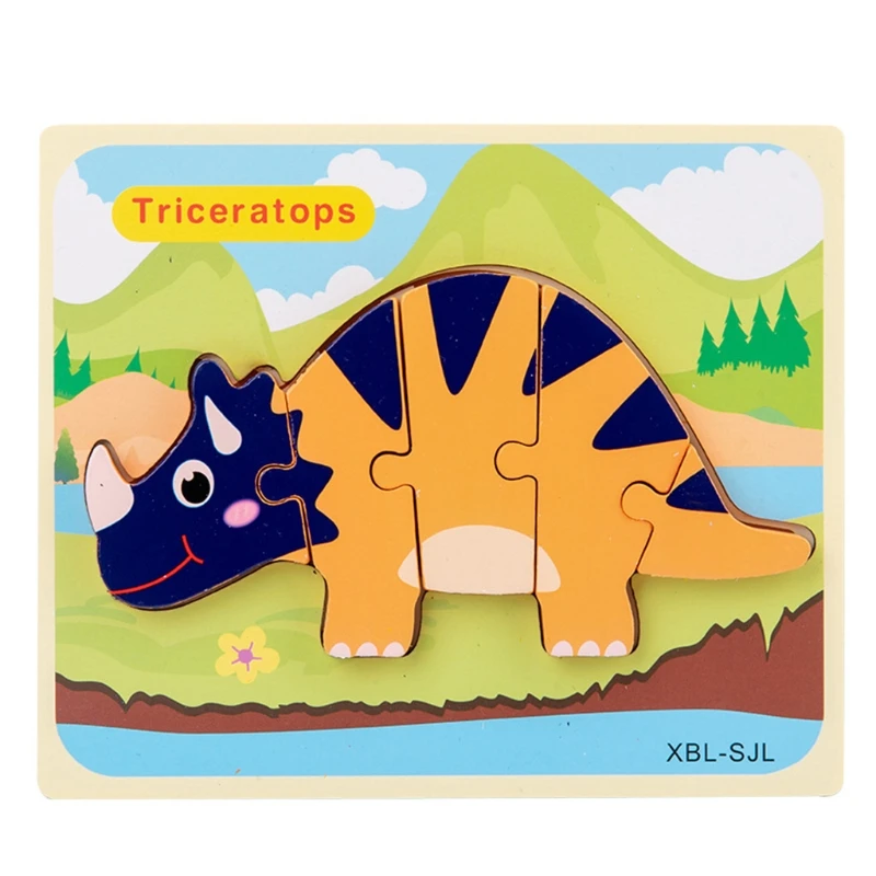 

3D Three-dimensional Dinosaur Puzzle Kids Early Education Baby Educational Toy D0JC