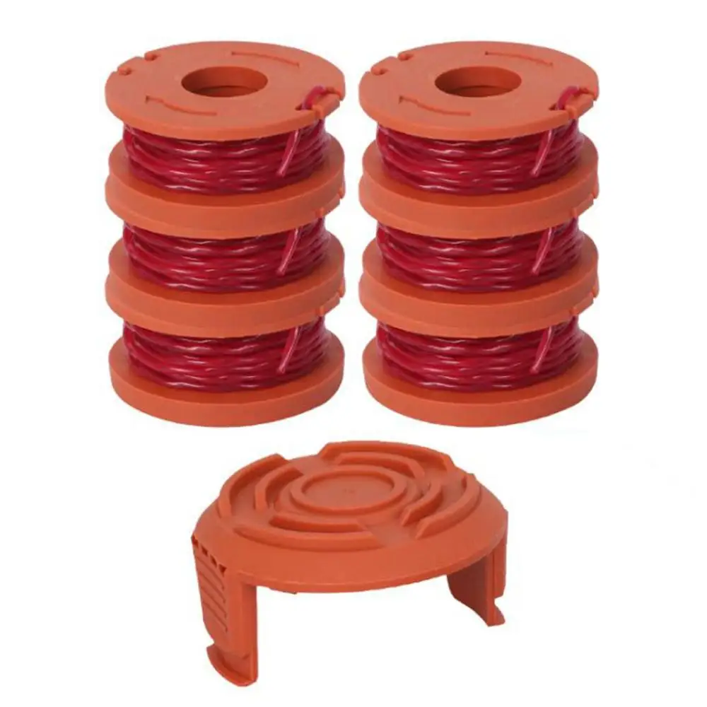 

6pcs Replacement Spool Line with 1 Cap Cover for WORX WA0010 Grass Trimmer Edger Reel Lines